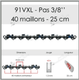 Cha�ne de tron�onneuse 3/8" 1,3mm 40 DL demi-ciseau Versacut Boite Oregon