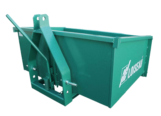 OUTIL 3 POINTS TRACTEUR COMPACT - Bennette  - Benne LOISEAU 12SAR - Basculement central AVEC lame rabot de 15 cm