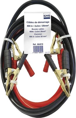 Equipement Atelier - Charge - CABLES DEMARRAGE 320A - 2x3m - �16mm� - Pinces Pro Laiton Pur