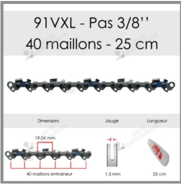 A classer - A classer - Cha�ne de tron�onneuse 3/8" 1,3mm 40 DL demi-ciseau Versacut Boite Oregon