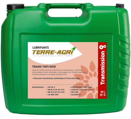 Lubrifiant - Huile Transmission - Terre agri trans THFI 80W 20L