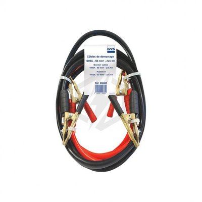 Equipement Atelier - Charge - CABLES DEMARRAGE 1000A - 2x4,5m - �50mm� - Pinces Laiton